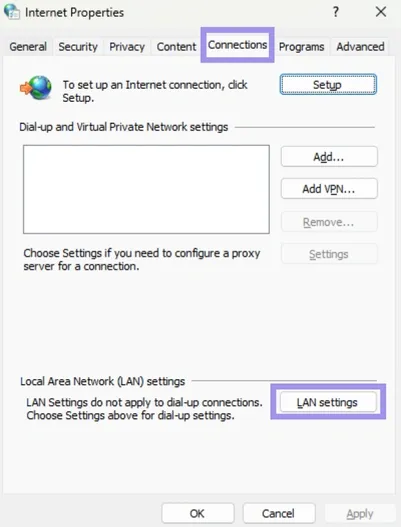 LAN settings in Internet Properties.webp