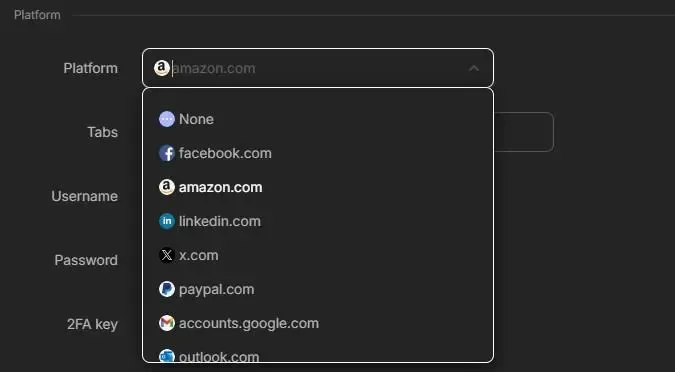 Select platform on AdsPower.webp