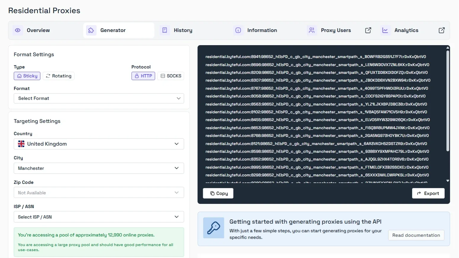 Byteful residential proxies generated.webp