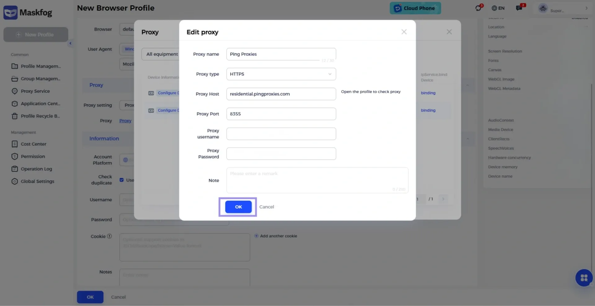 Enter proxy details.webp