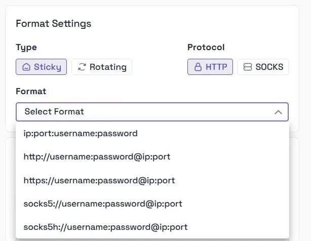 Format Settings on Ping Proxies.webp