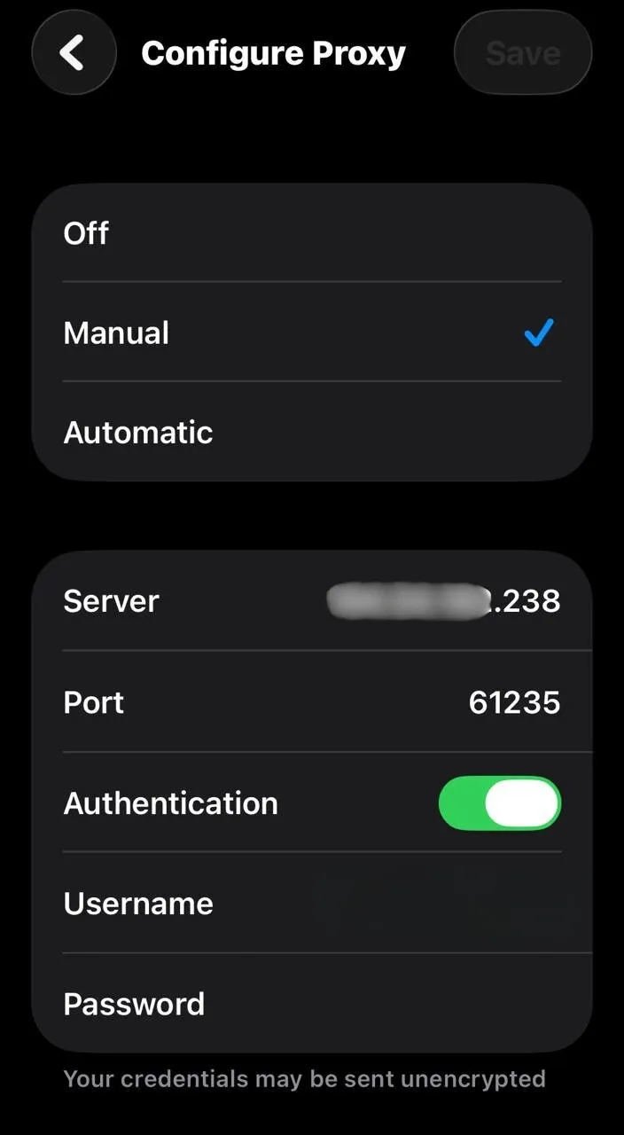 Proxy server address in iOS.webp