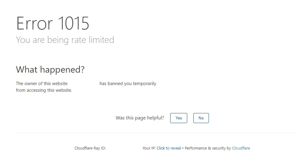 A real-world 429 Too Many Requests rate-limit response shown in the browser, arriving without a clear Retry-After header to indicate how long to wait