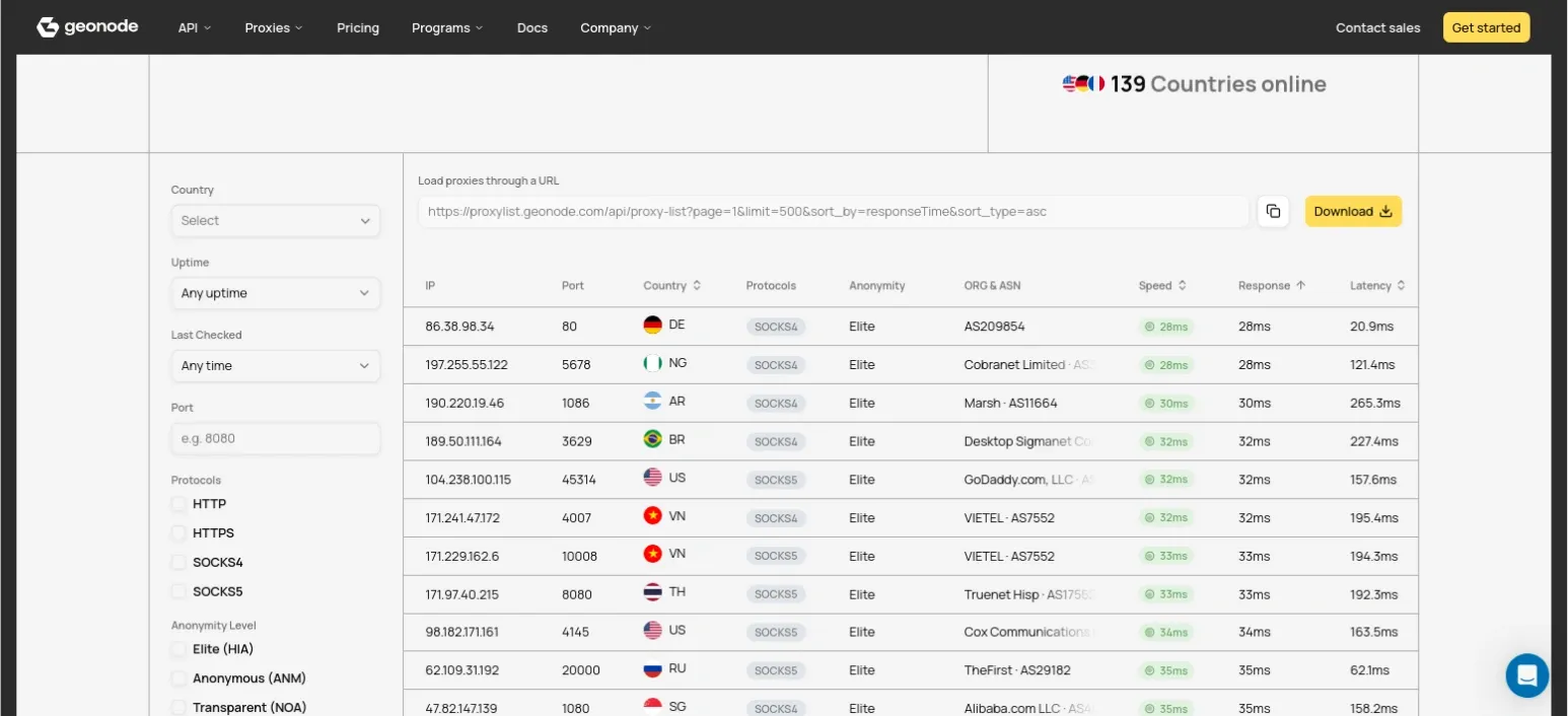 Geonode Free Proxy List and Filters.webp