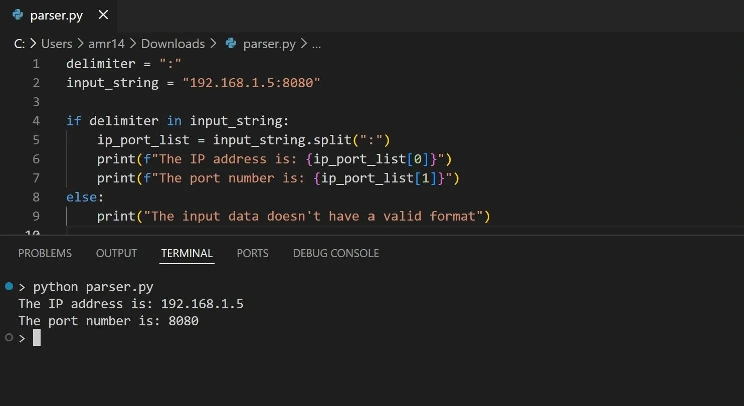 Parsing IP address & port number string..webp
