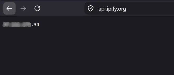 api.ipify.org browser page