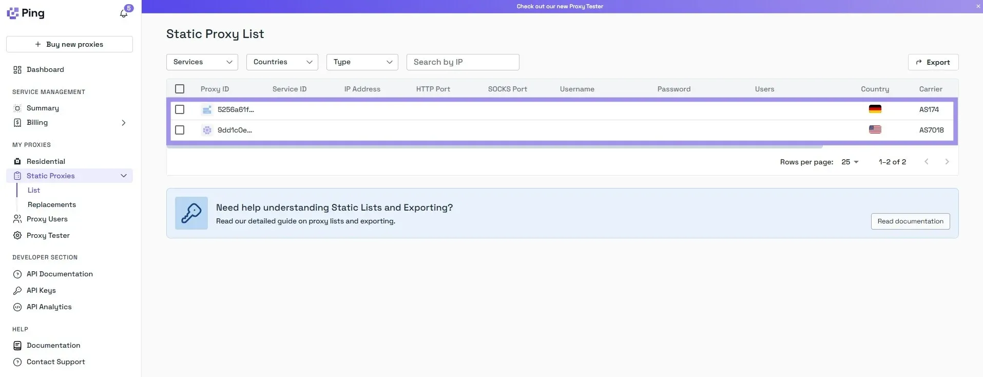 Generate Static Proxy - Ping Proxies.webp