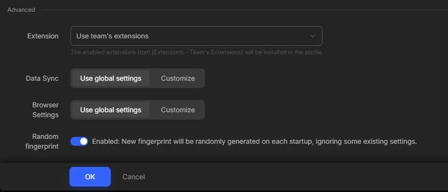 Enable random fingerprint toggle on AdsPower.webp