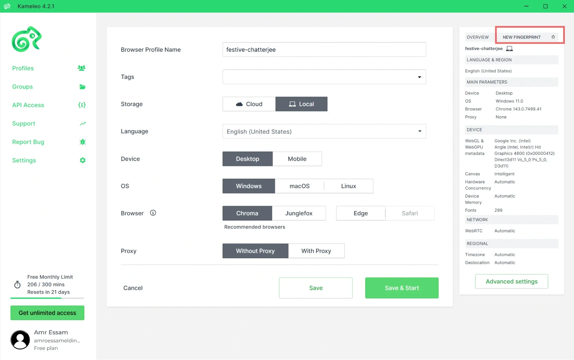 Click on New Fingerprint.webp