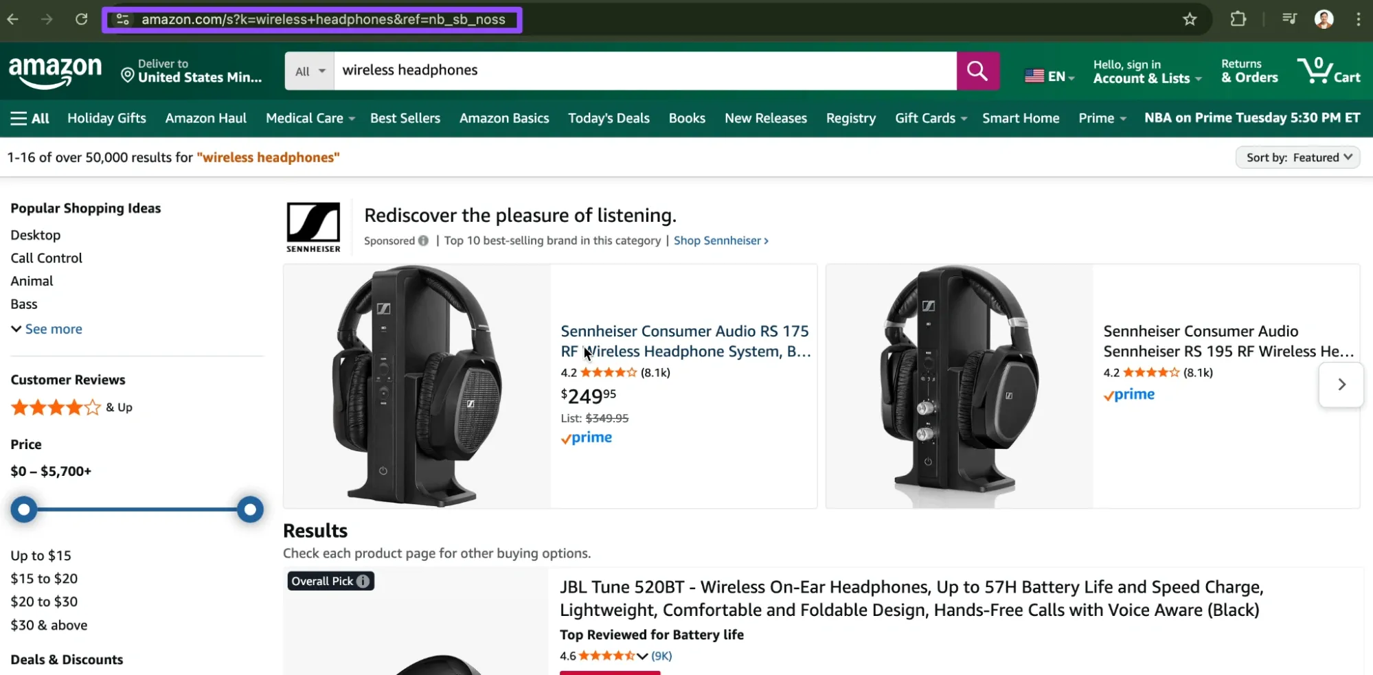 Amazon search results page.webp