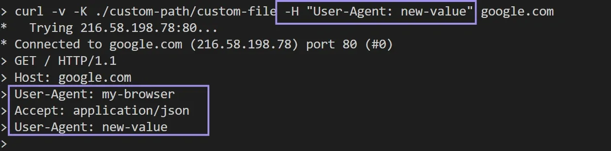 Curl supports sending multiple headers with the same name.webp