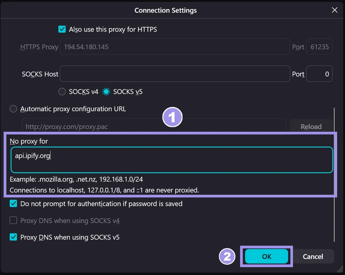 Firefox proxy authentication pop-up