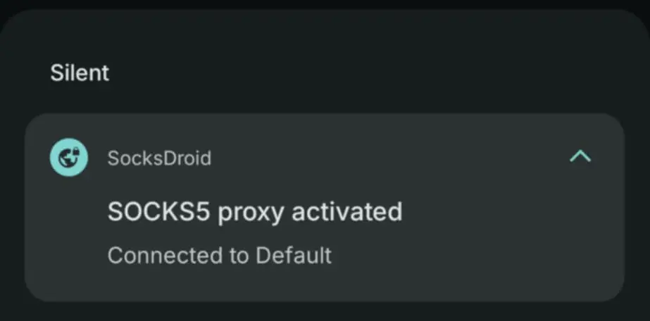 SocksDroid connection succesful.webp