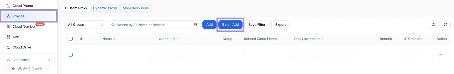 Batch Add on DuoPlus.webp