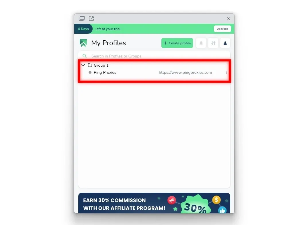 SessionBox One Profile Created.webp