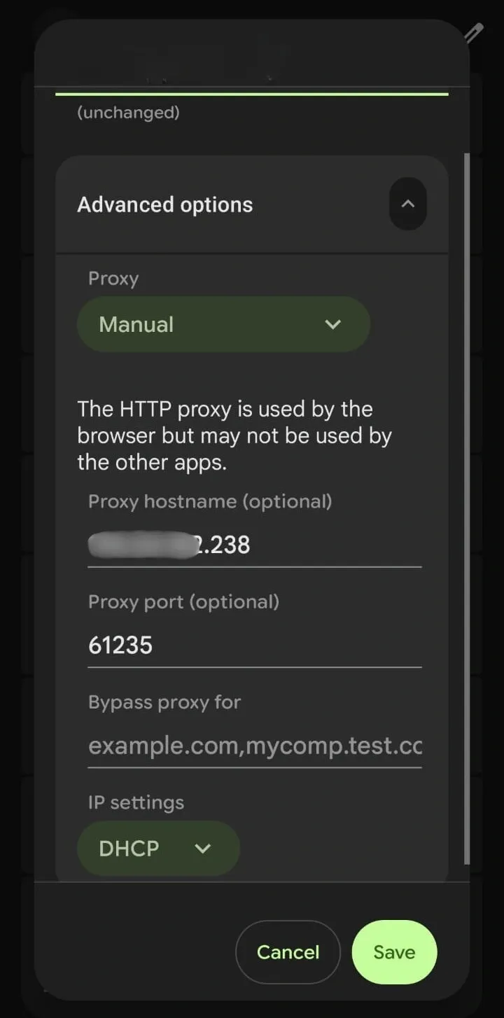 Proxy server address in Android.webp