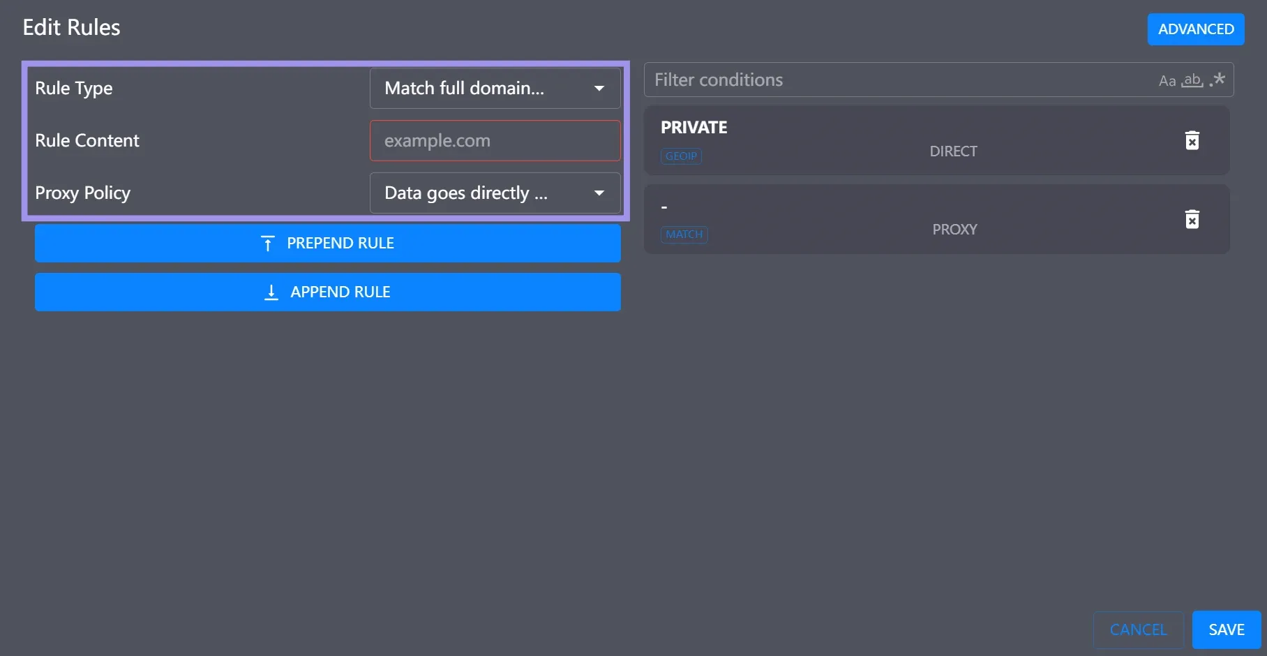 Add details for editing rules for Clash Verge Rev profile