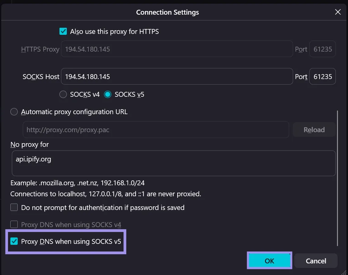 Foxyproxy extension pop-up