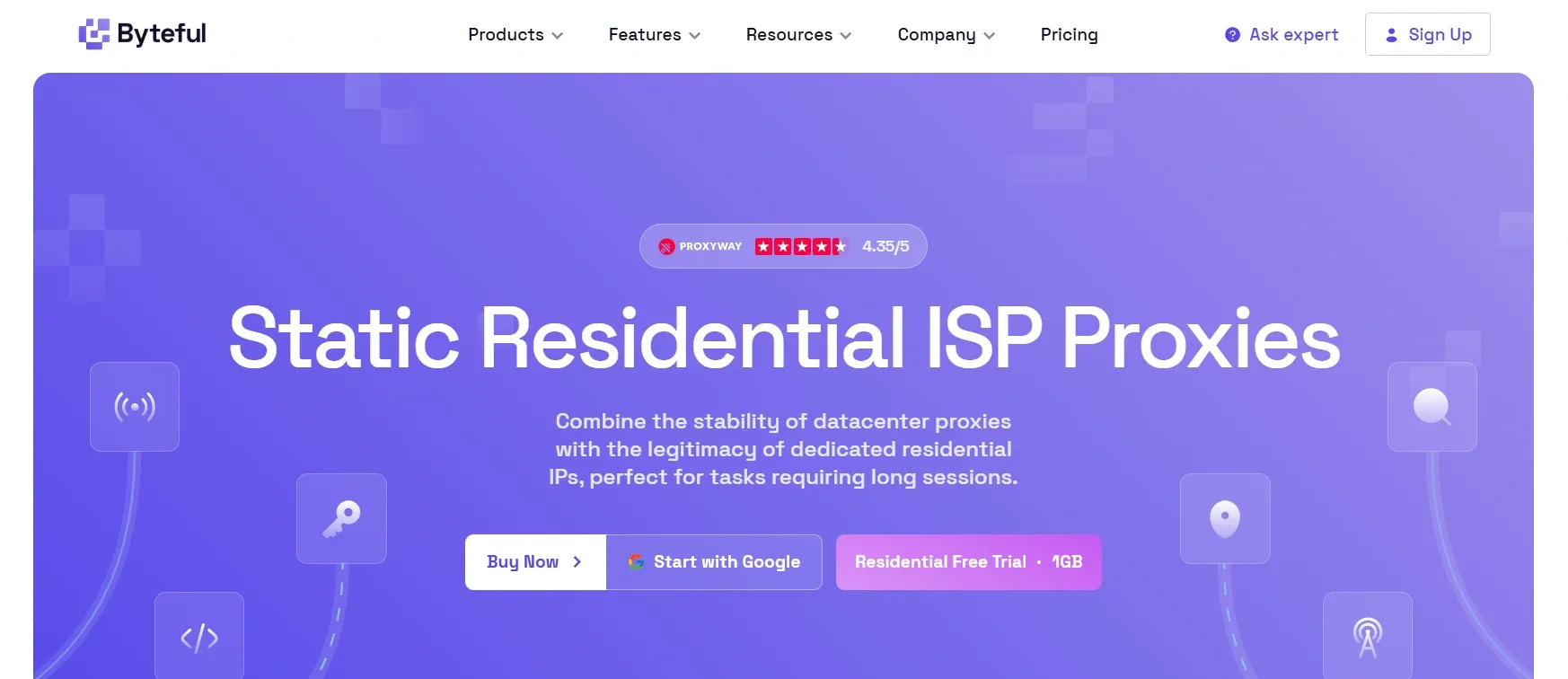 Byteful static residential ISP Proxies.webp