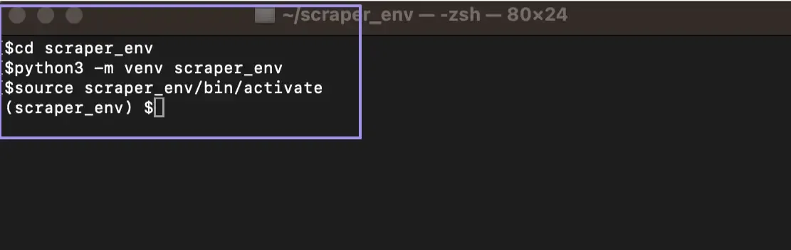 Successful virtual environment setup.webp