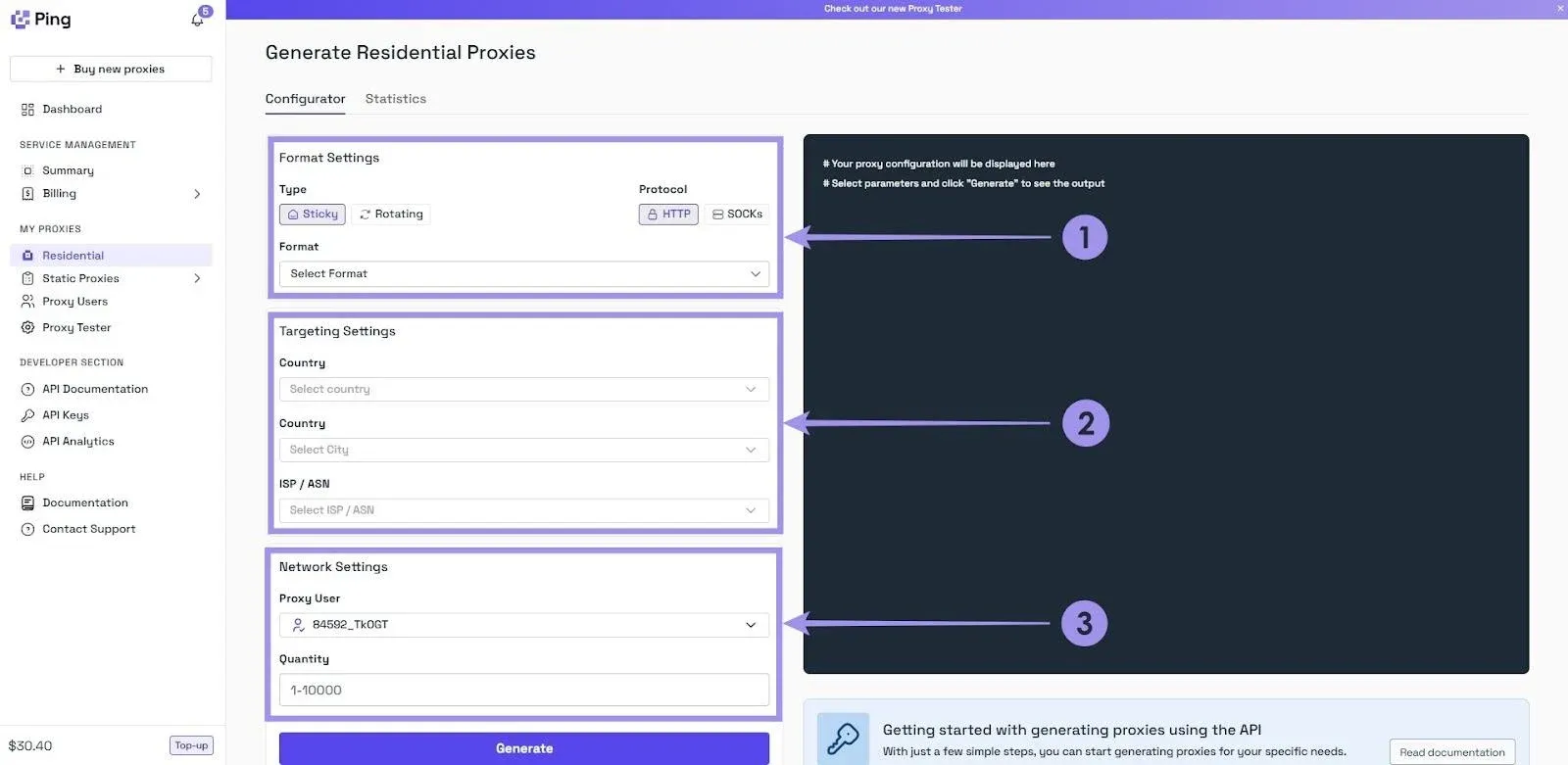 Generate Residential Proxies with Ping Proxies.webp