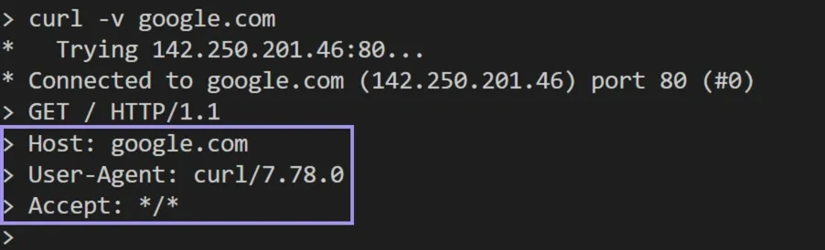 Checking the headers sent with curl.webp