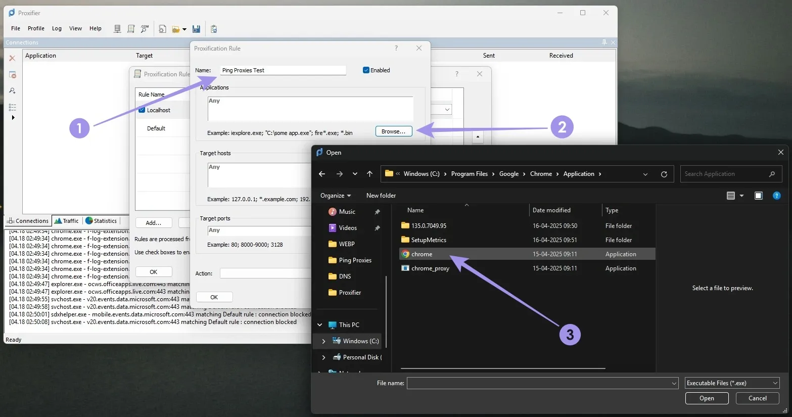 Choose App on Proxifier.webp