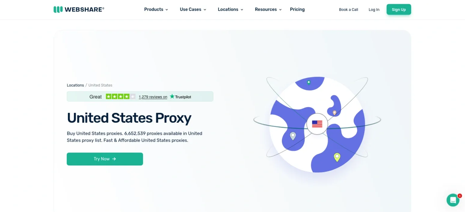 Webshare United States Proxy Landing Page.webp