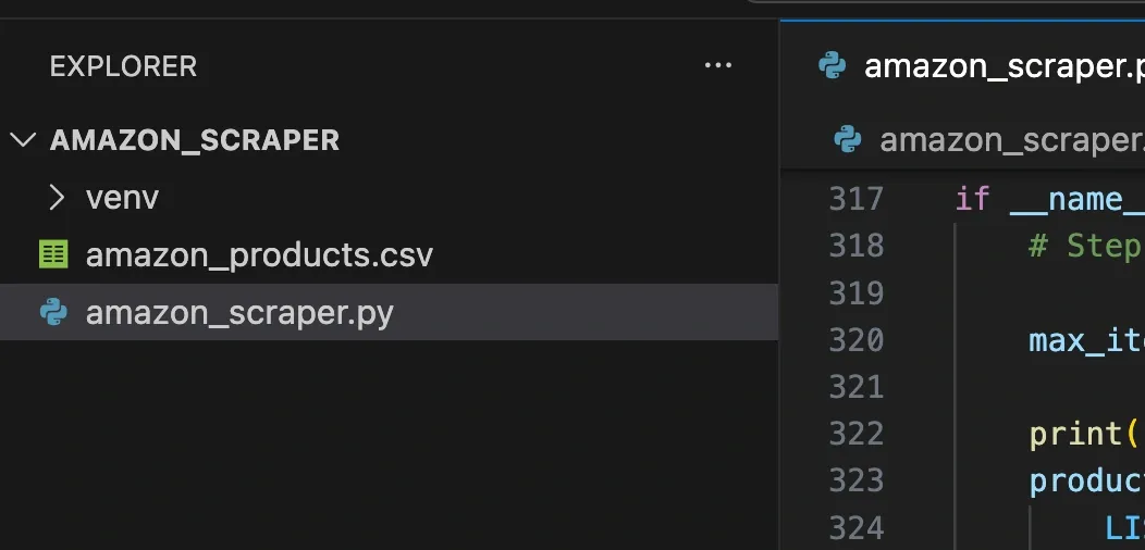 Amazon scraper Python file created.webp