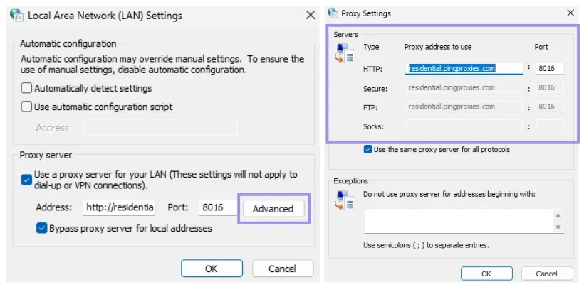 Proxy Settings in LAN Settings.webp